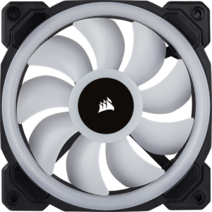 Corsair LL120 RGB LED 120mm PWM Black Front Fan View