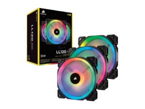 Corsair LL120 RGB LED 120mm PWM Black Case Fans Box View
