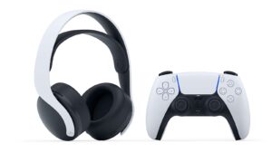 Sony PS5 PULSE 3D Wireless Headset White Controller View