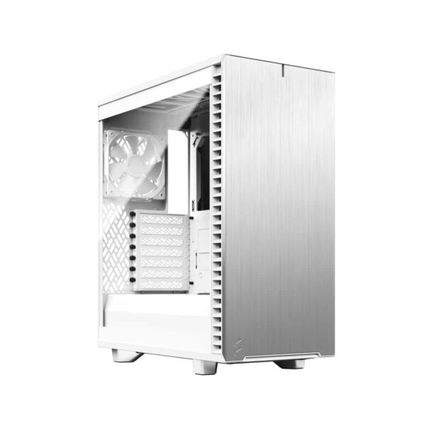 Fractal Design Define 7 Compact White TG Angled Front View