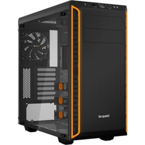 Be Quiet! Pure Base 600 TG Orange Trim Angled Front View