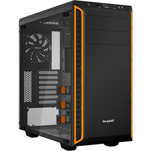 Be Quiet! Pure Base 600 TG Orange Trim Angled Front View