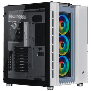 Corsair Crystal Series 680X RGB White Angled Front View