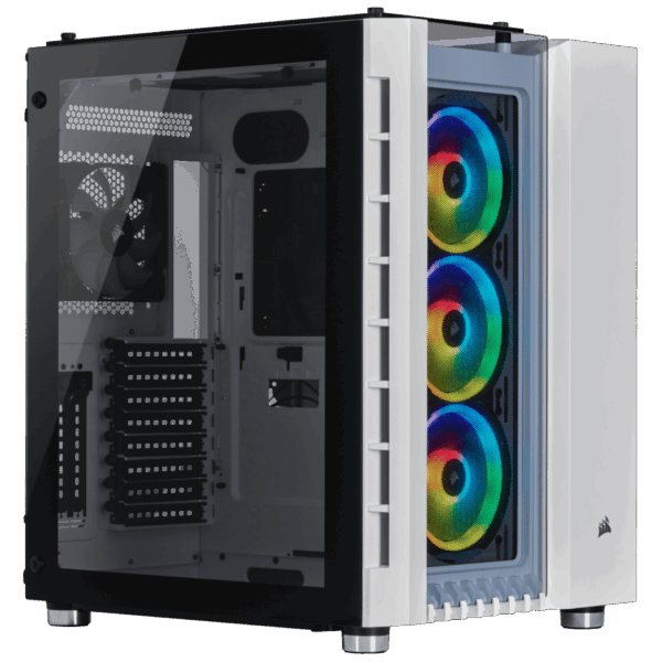 Corsair Crystal Series 680X RGB White Angled Front View