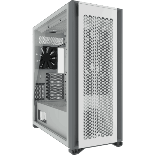 Corsair 7000D Airflow White Angled Front View