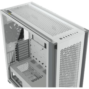 Corsair 7000D Airflow White Angled Front View