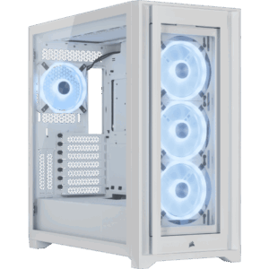 Corsair iCUE 5000X RGB QL Edition True White Angled Front View