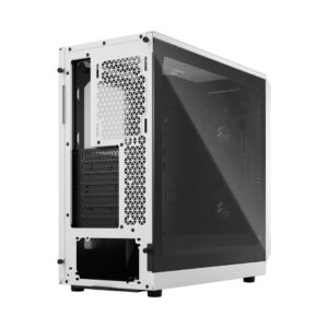 Fractal Design Focus 2 White TG Angled Rear View