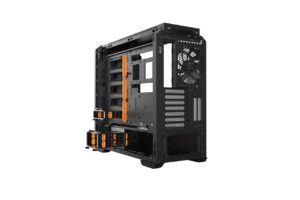 Be Quiet! Silent Base 601 Window Orange Trim Angled Rear View