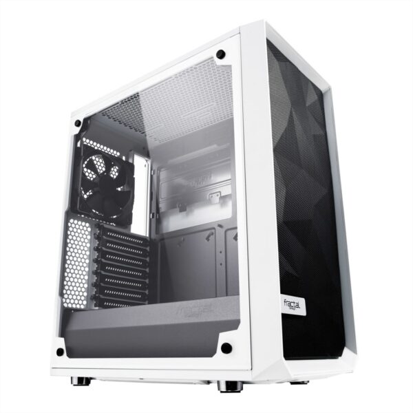 Fractal Design Meshify C White TG Angled Front View