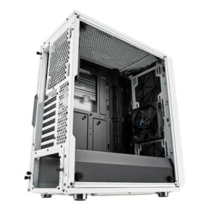 Fractal Design Meshify C White TG Angled Side View