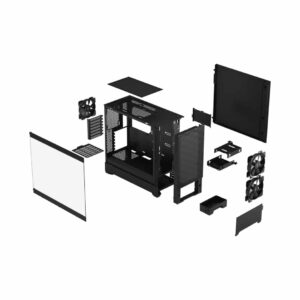 Fractal Design Pop Air Black TG Angled Front View
