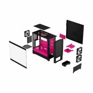 Fractal Design Pop Air RGB Magenta Core TG Angled Front View