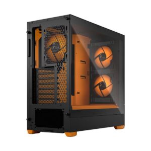 Fractal Design Pop Air RGB Orange Core TG Angled Back View