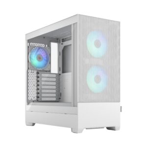 Fractal Design Pop Air RGB White TG Angled Front View