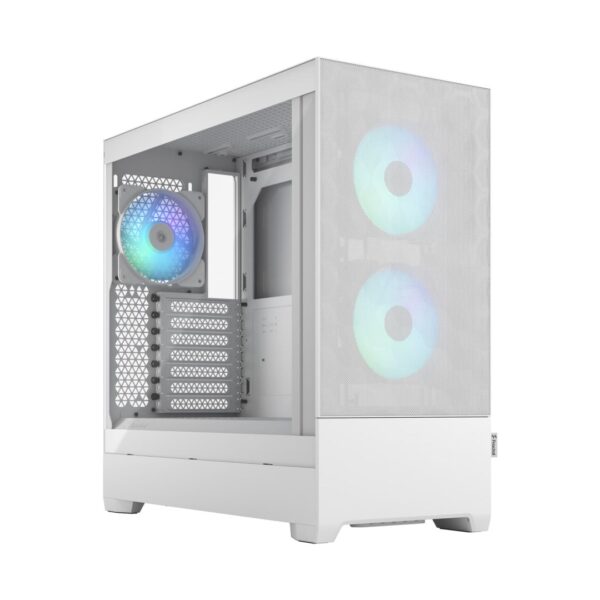 Fractal Design Pop Air RGB White TG Angled Front View