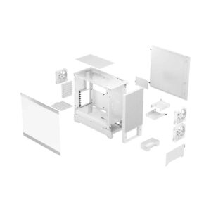 Fractal Design Pop Air RGB White TG Angled Front View