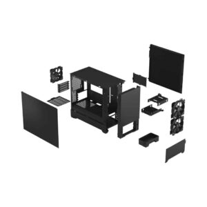 Fractal Design Pop Mini Silent Black Solid Angled Front View
