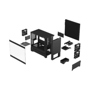Fractal Design Pop Mini Silent Black TG Angled Front View