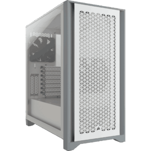 Corsair 4000D Airflow White Angled Front View
