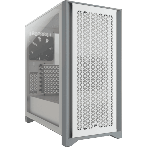 Corsair 4000D Airflow White Angled Front View