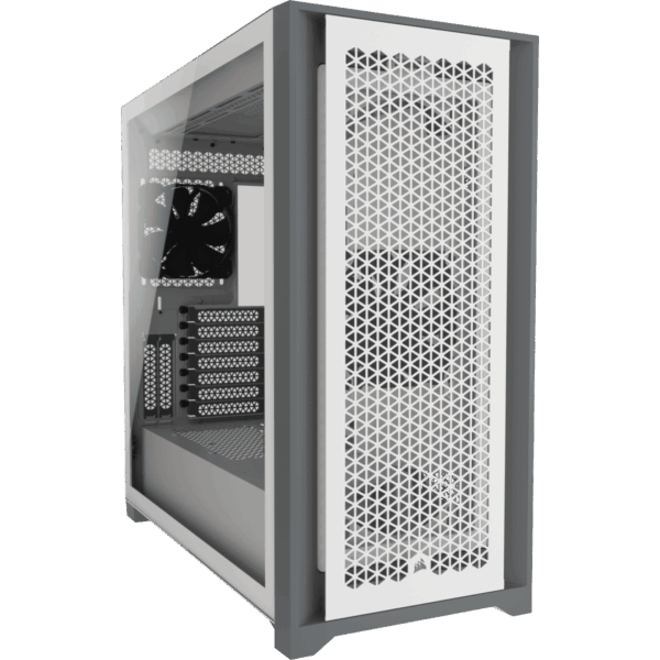 Corsair 5000D Airflow White Angled Front View