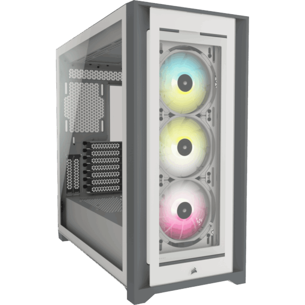 Corsair iCUE 5000X RGB White Angled Front View View