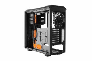 Be Quiet! Silent Base 600 Orange Trim Angled Rear View
