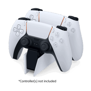 Sony PS5 DualSense Wireless Controller Charging Station Angled Controllers View