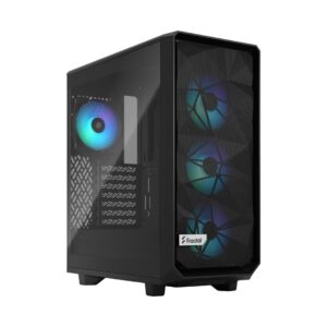 Fractal Design Meshify 2 Compact Lite RGB Black TG Angled Front View