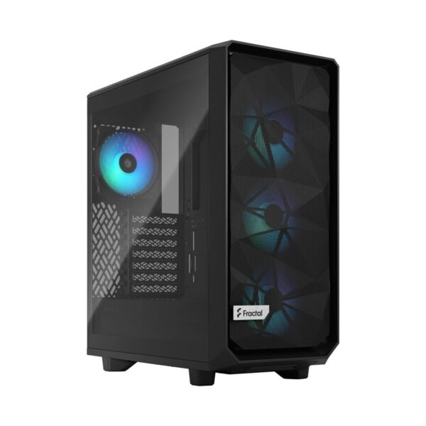 Fractal Design Meshify 2 Compact RGB Black TG Angled Front View