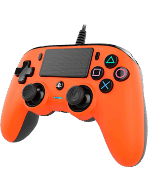 Nacon Wired Compact Controller - Orange Angled Front View