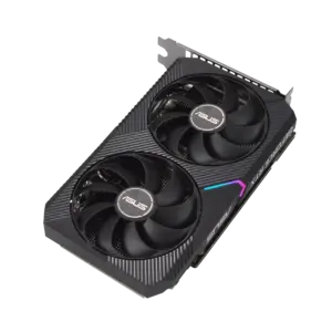 ASUS Dual NVIDIA GeForce RTX 3060 OC Angled Front View