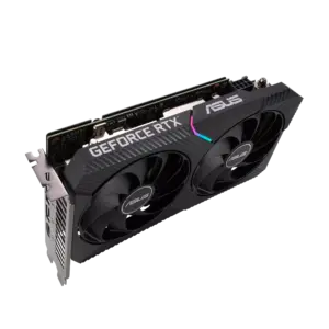 ASUS Dual NVIDIA GeForce RTX 3050 OC Angled Side View