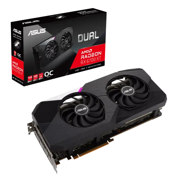 ASUS Dual AMD Radeon RX 6700 XT OC Edition Box View