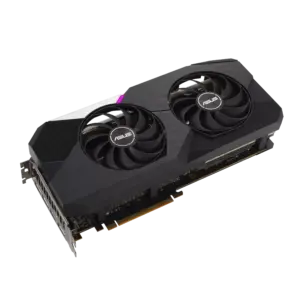 ASUS Dual AMD Radeon RX 6700 XT Angled Front View