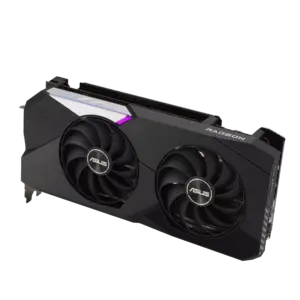 ASUS Dual AMD Radeon RX 6700 XT Angled Front View