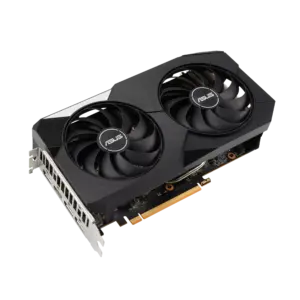 ASUS Dual AMD Radeon RX 6600 XT OC Angled Front View