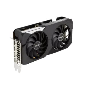 ASUS Dual AMD Radeon RX 6600 XT OC Angled Front View