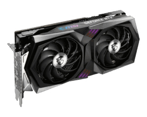 MSI NVIDIA GeForce RTX 3060 GAMING X Angled Front View