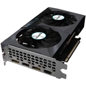 Gigabyte NVIDIA GeForce RTX 3050 EAGLE OC Angled I/O View