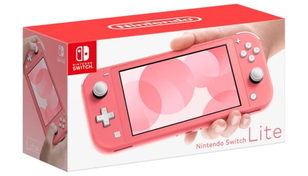 Nintendo Switch Lite Coral Box View