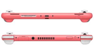 Nintendo Switch Lite Coral Side View