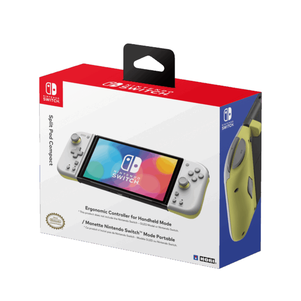 Nintendo Switch HORI Split Pad Compact Controller - Light Grey & Yellow