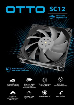Akasa OTTO SC12 120mm PWM Grey Fan