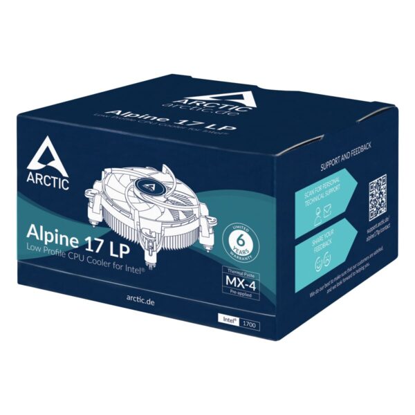 Arctic Alpine 17 LP Low Profile Heatsink & Fan, Intel 1700 Socket CPU Cooler