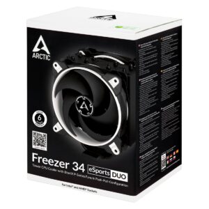 Arctic Freezer 34 eSports DUO Black & White Heatsink & Fan, Intel & AMD Sockets CPU Cooler
