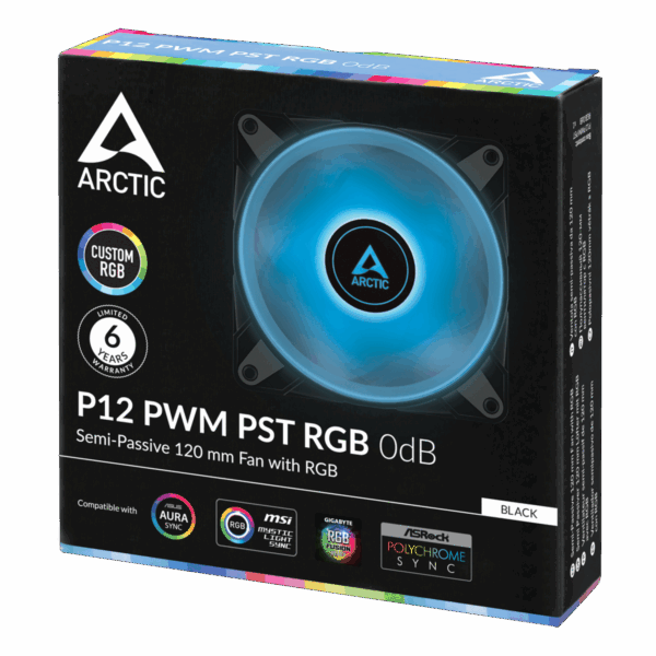 Arctic P12 PWM PST RGB 120mm Black