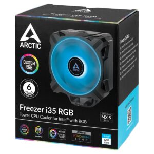 Arctic Freezer i35 RGB Compact Heatsink & Fan, Intel 115x, 1200, 1700 Sockets CPU Cooler