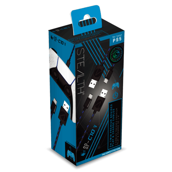 Stealth SP-C10V Twin Play & Charge Cables for PS5 Controllers